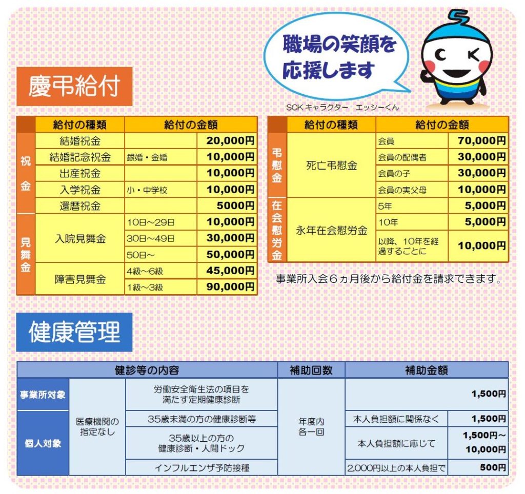 堺市で働く方必見 さかにゅー読者特典も 月々 円で お祝い金や割引チケットなどサービスが充実 Sck サービスセンター の福利厚生サービスとは さかにゅー