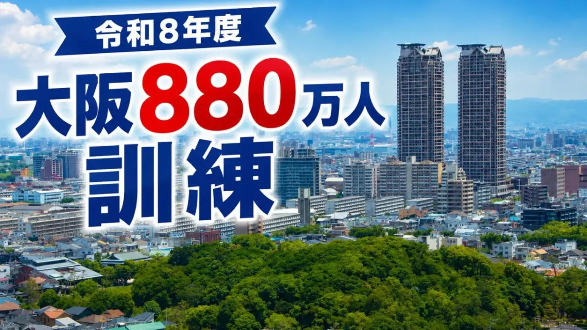 【地元ニュース】大地震や津波に備える防災訓練！「令和8年度大阪880万人訓練」が2026年9月1日(火)に実施されます